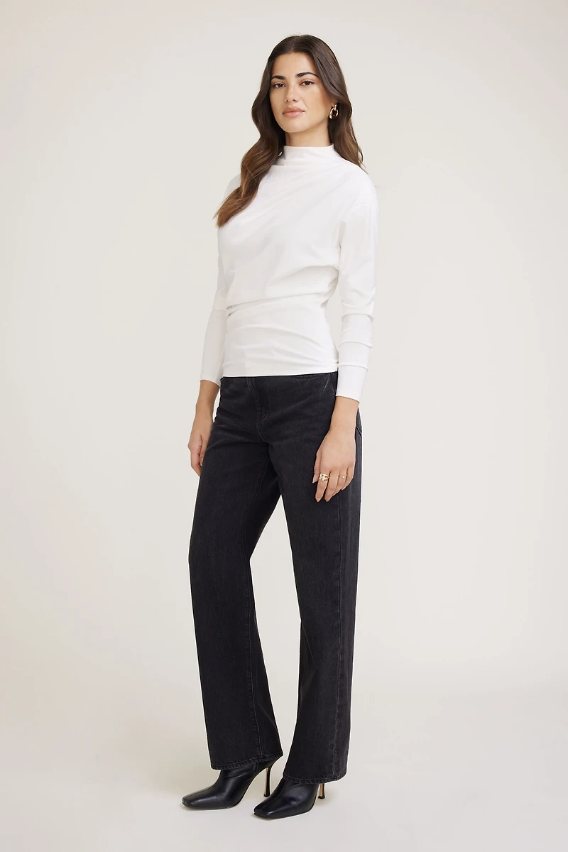 Draped Long Sleeve Top