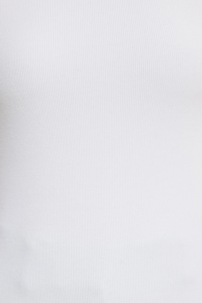 Olive Ribbed Crewneck T Shirt