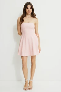 Ivory Front Seam Linen Mini Dress