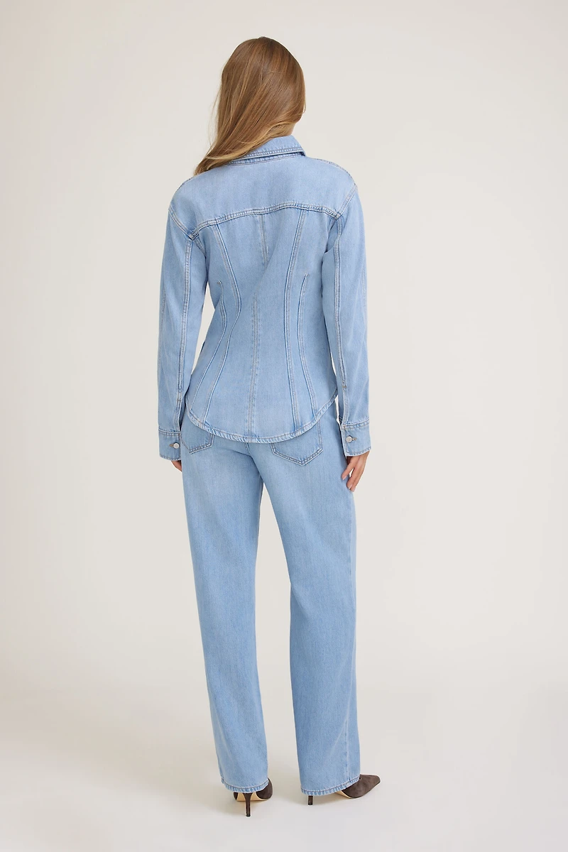 Chemise cintrée en denim Tencel