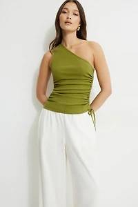 Haut en jersey à une épaule avec cordon