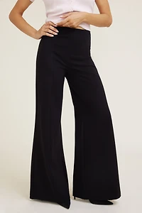 Pantalon à jambe large en tricot point de Rome