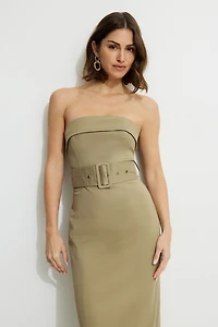 Belted Midi Tube Dress