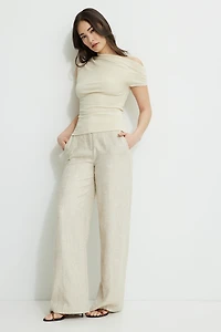 Off Shoulder Draped Jersey Top