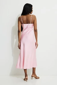 Sage Satin Maxi Dress