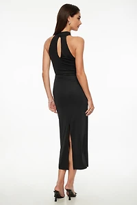 Robe maxi moulante à col licou
