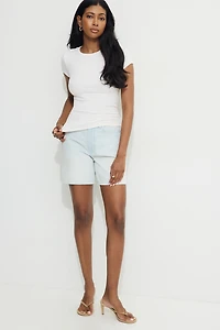 Olive Ribbed Crewneck T Shirt