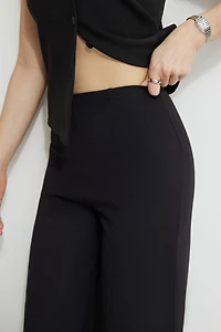 Pantalon à jambe large en tricot point de Rome