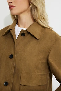 Cropped Faux Suede Jacket