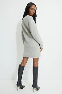 Rib Knit Mini Sweater Dress