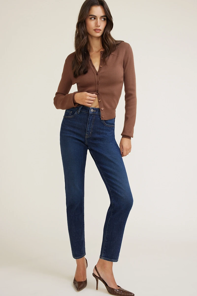 Frenchie Stretch High Rise Slim Leg Jeans