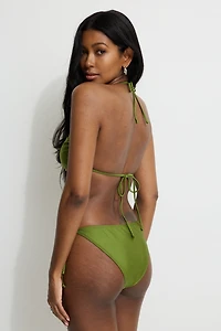 Bas de bikini brésilien à cordons sur les côtés et perles