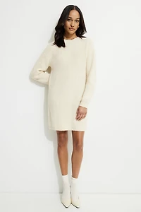 Rib Knit Mini Sweater Dress