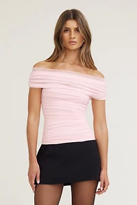Off Shoulder Multiwear Mesh Top