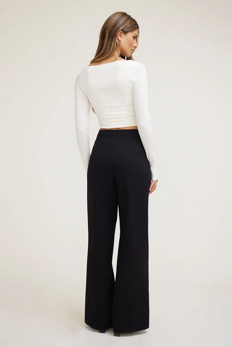 Pantalon épuré à jambe large