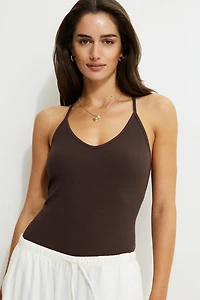 Camisole côtelée à dos nageur