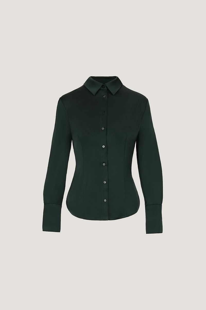 Eva Cinched Satin Shirt