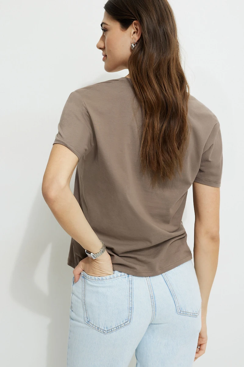 Essential V Neck Cotton T Shirt