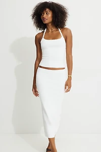 Scalloped Knit Halter Top