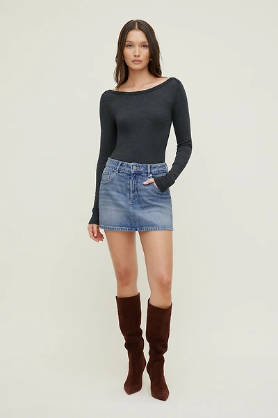 Minijupe-short en denim Gia