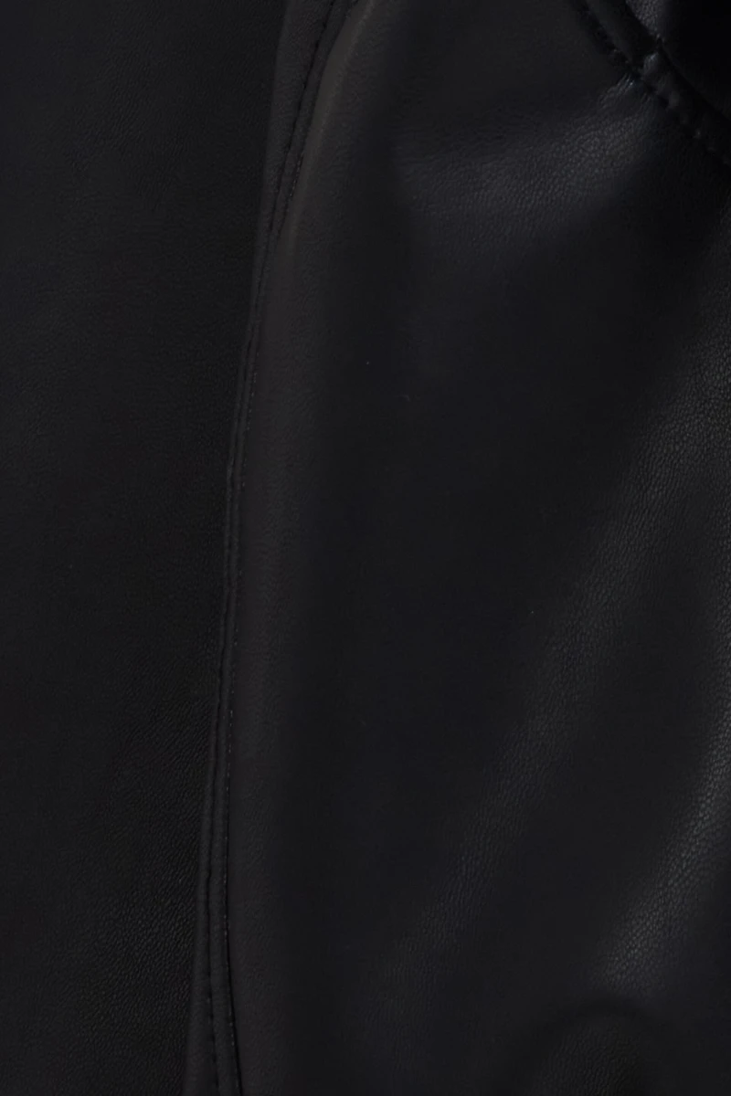 Oversized Faux Leather Aviator Jacket