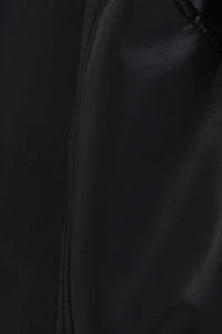 Oversized Faux Leather Aviator Jacket