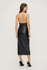 Justaucorps en maille à col plongeant