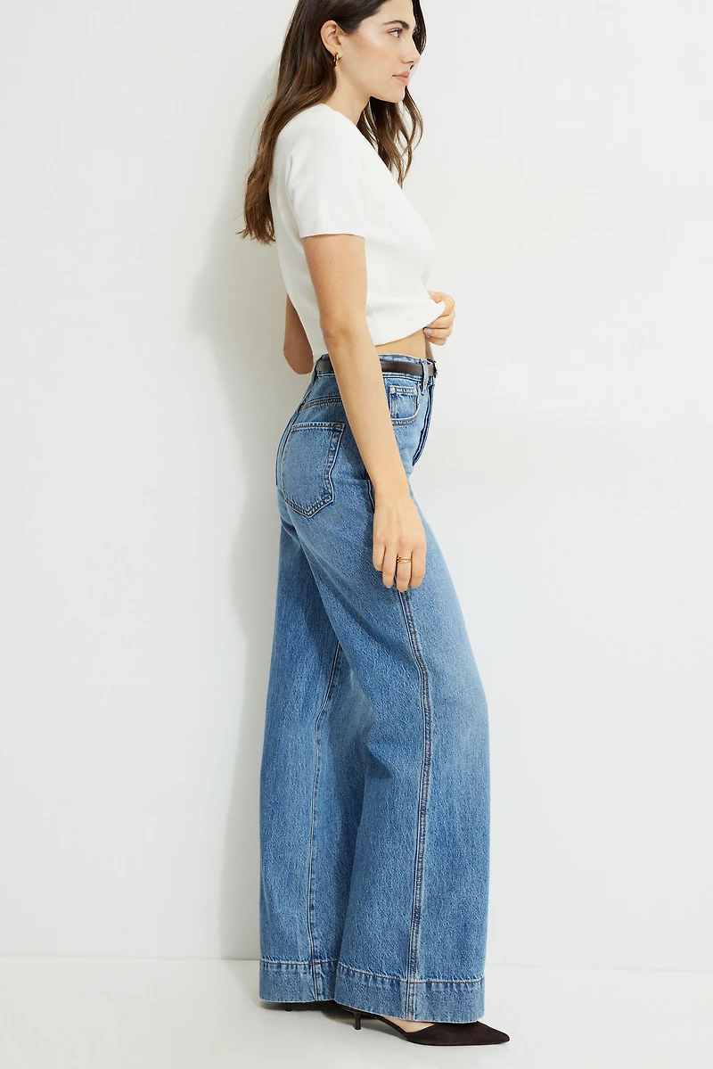 Lennon Ultra High Rise Wide Leg Column Jeans