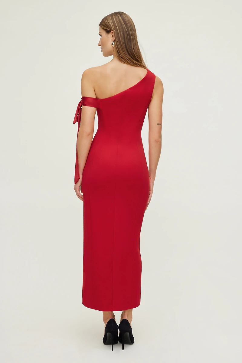 Off Shoulder Bow Maxi Dress