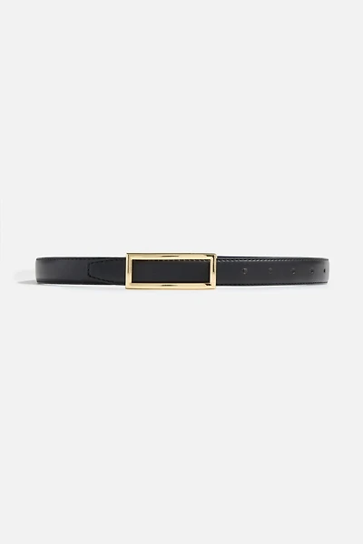 Square Slim Faux Leather Belt