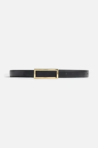 Square Slim Faux Leather Belt