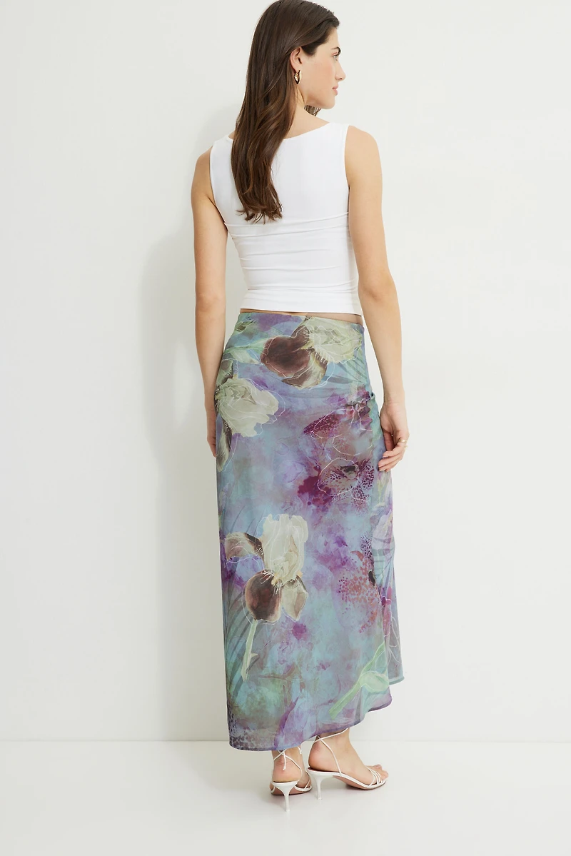 Printed Mermaid Maxi Skirt