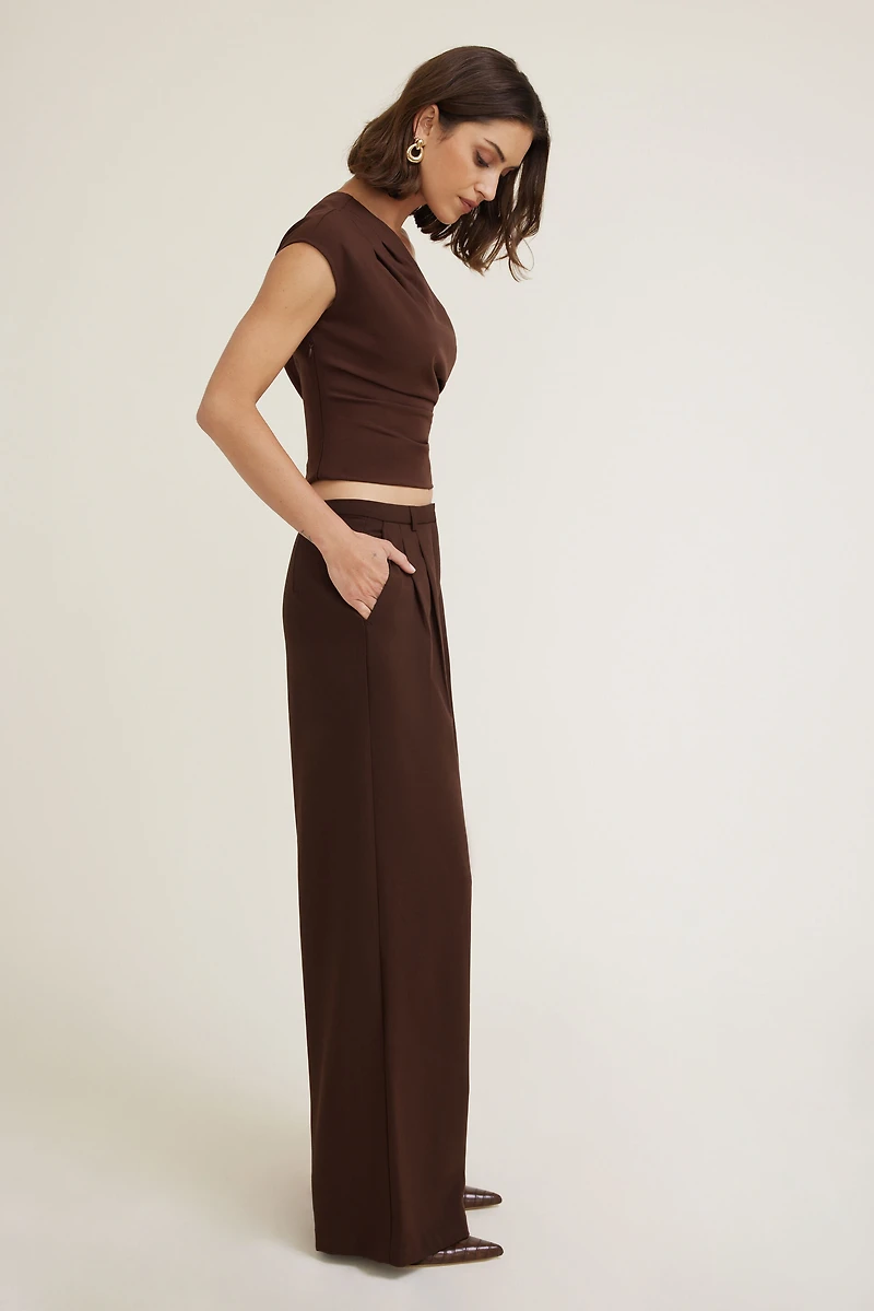 Pleated Wide Leg Pants