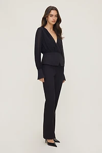Sheer Wrap Blouse