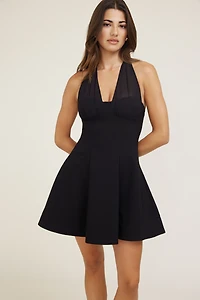 Mix Media Umbrella Mini Dress