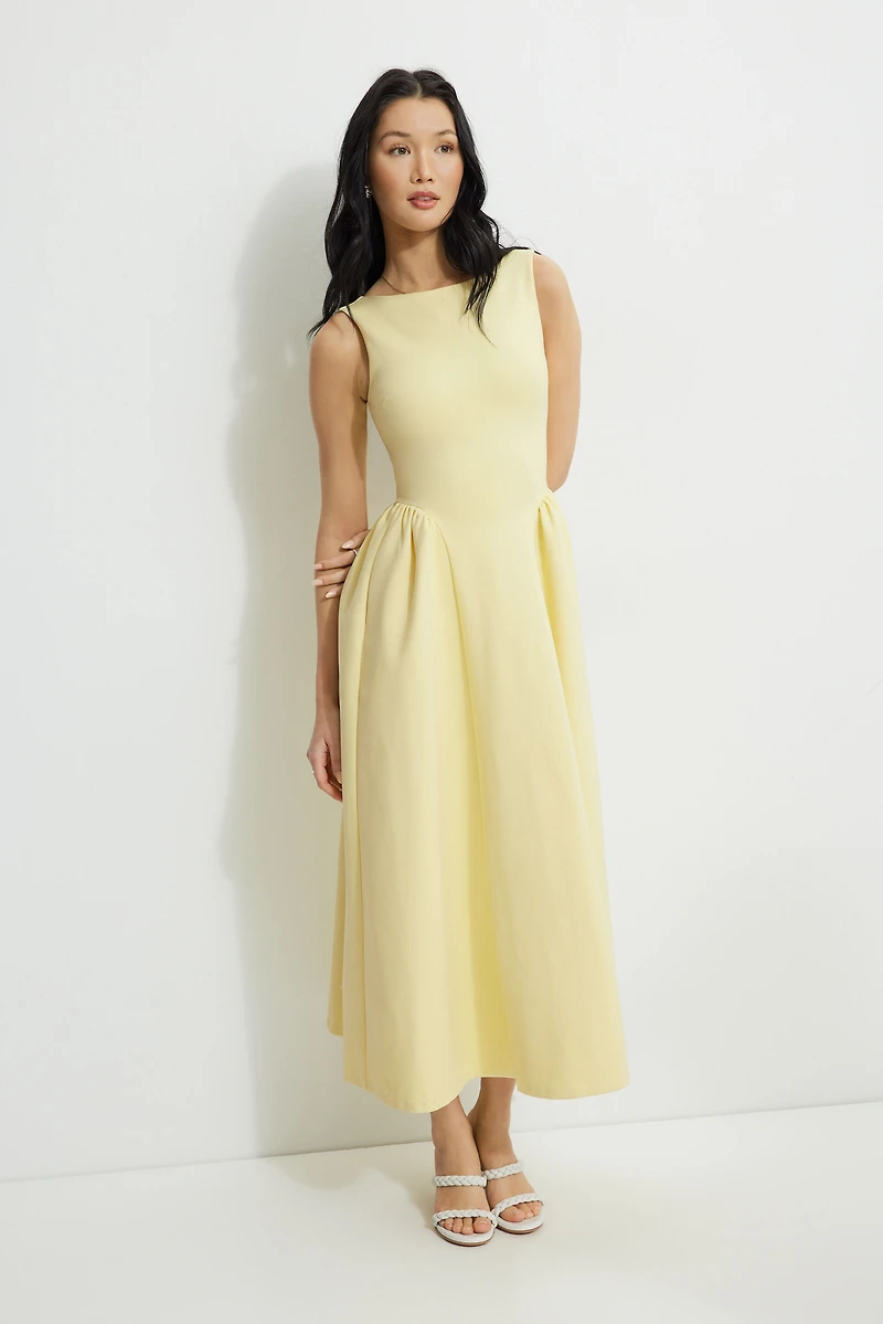 Flared Ponte Maxi Dress