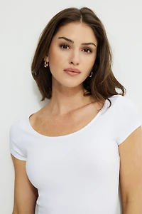 T-shirt en jersey à col échancré