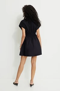 Minirobe t-shirt évasée en popeline
