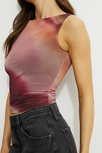 Nola Printed Mesh Tank Top