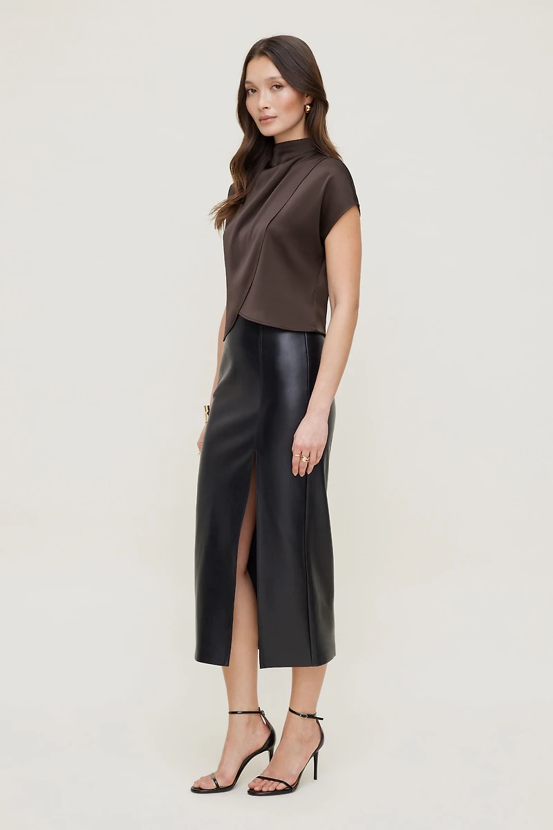 Blouse superposée en satin Ella