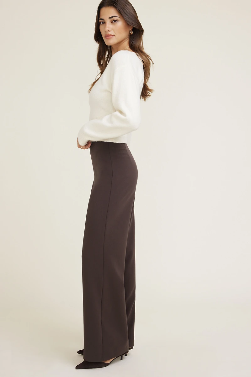Pantalon épuré à jambe large