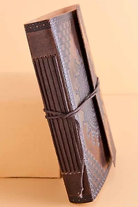 Dark Leather Journal with Flap