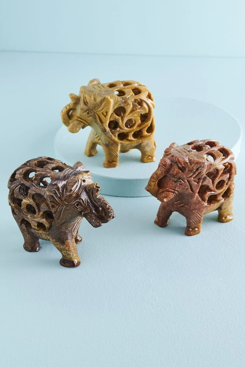 Buy Soapstone Undercut Elephant 3 Inch Online at Earthbound Trading