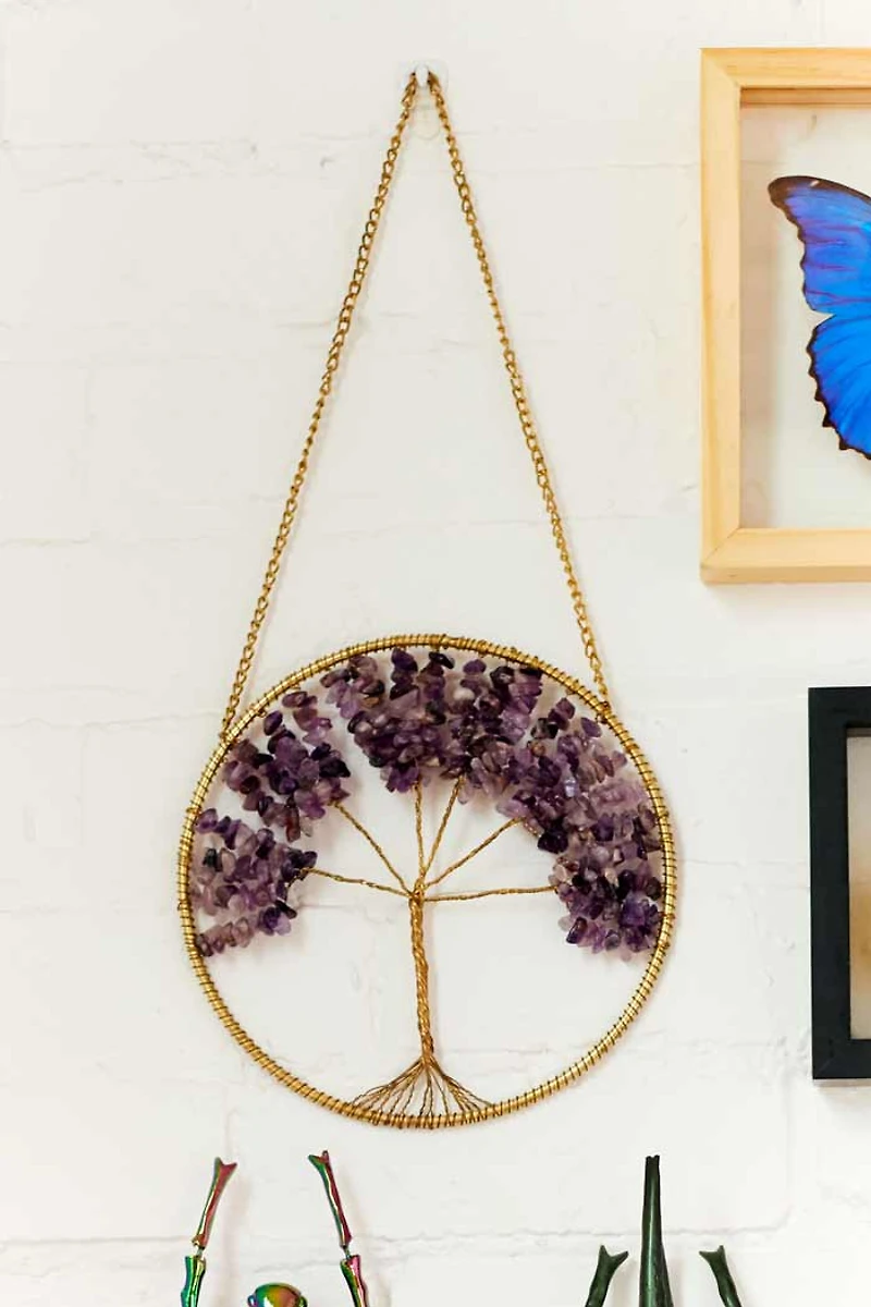 Buy Circular Metal Tree of Life Wall Hanging with Amethyst Online at Earthbound Trading