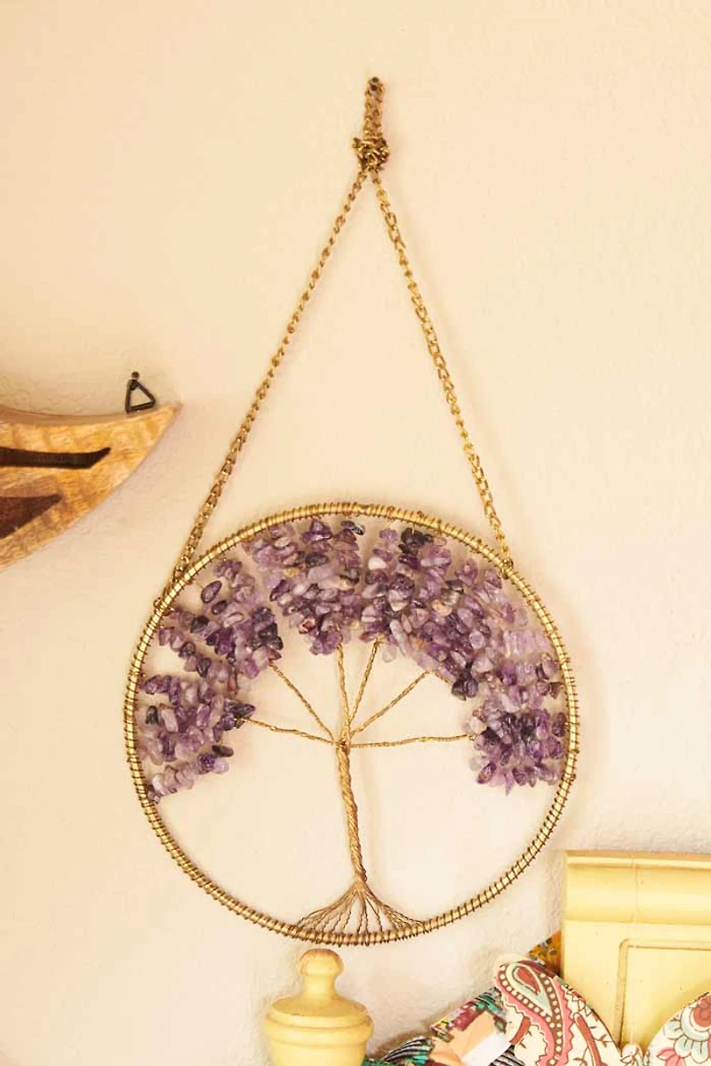Buy Circular Metal Tree of Life Wall Hanging with Amethyst Online at Earthbound Trading