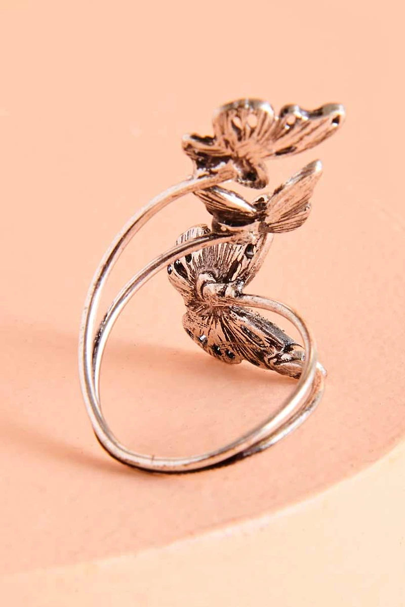 Buy Silver Butterflies Adjustable Ring Online at Earthbound Trading