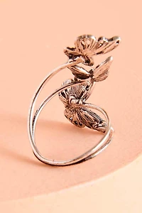 Buy Silver Butterflies Adjustable Ring Online at Earthbound Trading