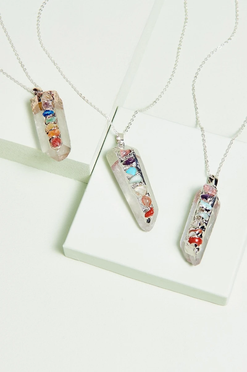 Buy Silver Chakra Crystal Necklace Online at Earthbound Trading