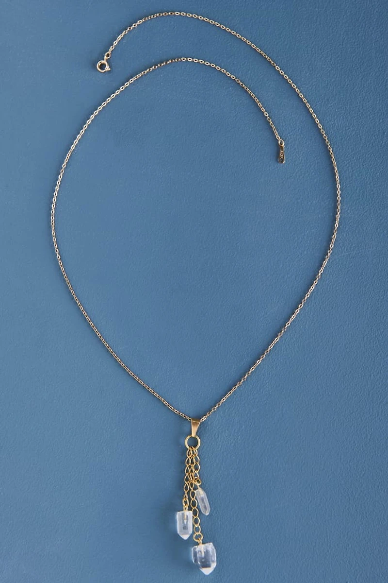 Buy Gold Quartz Trio Necklace Online at Earthbound Trading