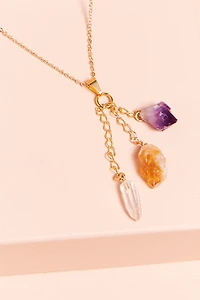 Three Mixed Points Necklace on Gold Chain